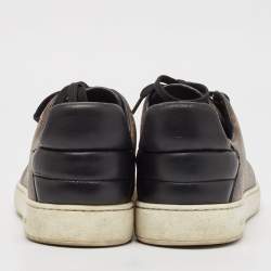 Louis Vuitton Black Monogram Canvas and Leather Frontrow Low Top Sneakers Size 40.5