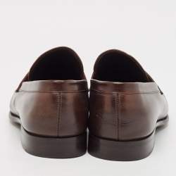 مملوكة مسبقًا Louis Vuitton Brown Monogram Leather Slip On Loafers Size 42