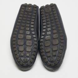 Louis Vuitton Navy Blue Leather Hockenheim Loafers Size 41