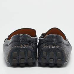 Louis Vuitton Navy Blue Leather Hockenheim Loafers Size 41