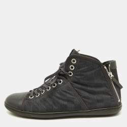 Louis Vuitton Black Damier Graphite Nylon and Leather High Top Sneakers Size 43