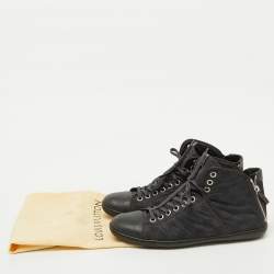 Louis Vuitton Black Damier Graphite Nylon and Leather High Top Sneakers Size 43