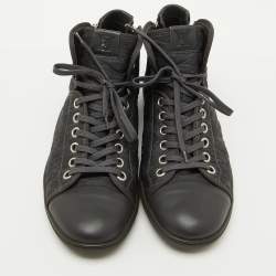 Louis Vuitton Black Damier Graphite Nylon and Leather High Top Sneakers Size 43