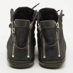 Louis Vuitton Black Damier Graphite Nylon and Leather High Top Sneakers Size 43