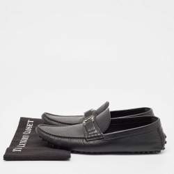 Louis Vuitton Black Leather Hockenheim Loafers Size 43