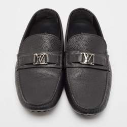Louis Vuitton Black Leather Hockenheim Loafers Size 43