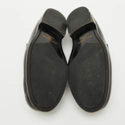 Louis Vuitton Black Leather and Monogram Canvas Major Loafers Size 39