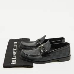 Louis Vuitton Damier Graphite Canvas and Leather Major Loafers Size 39