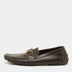 Louis Vuitton Dark Brown Leather Monte Carlo Loafers Size 44