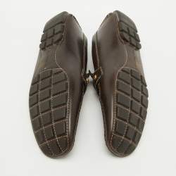 Louis Vuitton Dark Brown Leather Monte Carlo Loafers Size 44