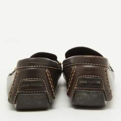 Louis Vuitton Dark Brown Leather Monte Carlo Loafers Size 44