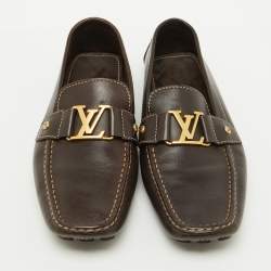 Louis Vuitton Dark Brown Leather Monte Carlo Loafers Size 44