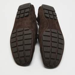 Louis Vuitton Brown Suede Monte Carlo Slip On Loafers Size 42.5