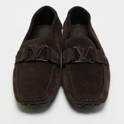 Louis Vuitton Brown Suede Monte Carlo Slip On Loafers Size 42.5