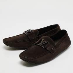 Louis Vuitton Brown Suede Monte Carlo Slip On Loafers Size 42.5