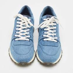 Pre Owned حذاء رياضي لوي فيتون ران اواي شبكة دامييه أزرق برباط مقاس 43