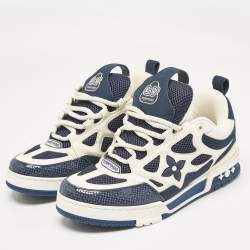 Louis Vuitton Navy Blue Mesh and Suede LV Skate Sneakers Size 41