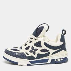 Louis Vuitton Navy Blue Mesh and Suede LV Skate Sneakers Size 41