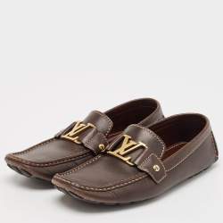 Louis Vuitton Brown Leather Monte Carlo Loafers Size 41.5