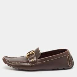 Louis Vuitton Brown Leather Monte Carlo Loafers Size 41.5