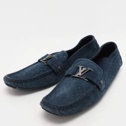 Louis Vuitton Blue Suede Monte Carlo Loafers Size 46