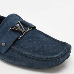 Louis Vuitton Blue Suede Monte Carlo Loafers Size 46