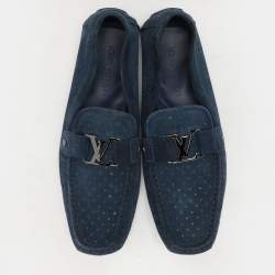 Louis Vuitton Blue Suede Monte Carlo Loafers Size 46