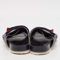 Louis Vuitton Brown Monogram Canvas and Leather Honolulu Slide Sandals Size 43.5