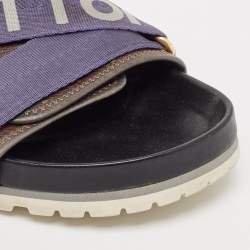 Louis Vuitton Brown Monogram Canvas and Leather Honolulu Slide Sandals Size 43.5