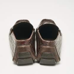 Pre Owned Louis Vuitton Dark Brown Alligator Leather Monte Carlo Loafers Size 43.5