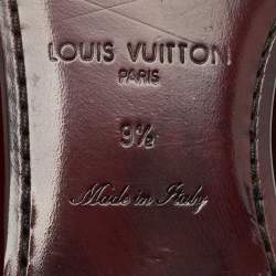 Pre Owned Louis Vuitton Burgundy Velvet Embroidered Auteuil Loafers Size 43.5