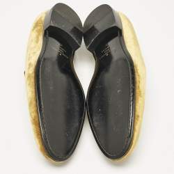 Louis Vuitton Brown Velvet Auteuil Logo Smoking Slippers Size 43