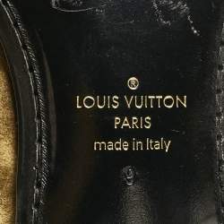 Louis Vuitton Brown Velvet Auteuil Logo Smoking Slippers Size 43