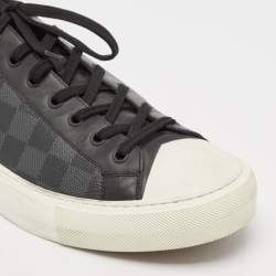 Louis Vuitton Black Damiere Canvas and Leather Low Top Sneakers Size 43.5