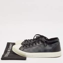 Louis Vuitton Black Damiere Canvas and Leather Low Top Sneakers Size 43.5