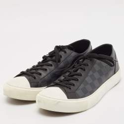 Louis Vuitton Black Damiere Canvas and Leather Low Top Sneakers Size 43.5