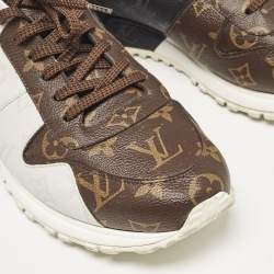 Louis Vuitton Brown/White Monogram Canvas Runaway Sneakers Size 42.5