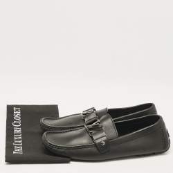 Pre Owned Louis Vuitton Black Leather Monte Carlo Loafers Size 44