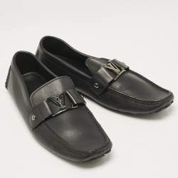 Pre Owned Louis Vuitton Black Leather Monte Carlo Loafers Size 44