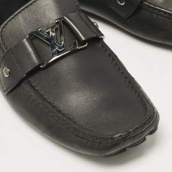 Pre Owned Louis Vuitton Black Leather Monte Carlo Loafers Size 44