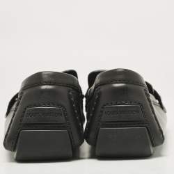 Pre Owned Louis Vuitton Black Leather Monte Carlo Loafers Size 44