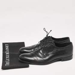 Louis Vuitton Black Damier Embossed Leather Lace Up Oxfords Size 43