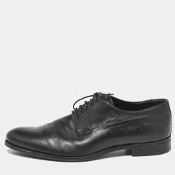 Louis Vuitton Black Damier Embossed Leather Lace Up Oxfords Size 43