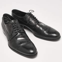 Louis Vuitton Black Damier Embossed Leather Lace Up Oxfords Size 43