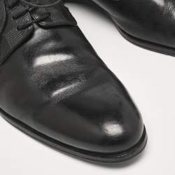Louis Vuitton Black Damier Embossed Leather Lace Up Oxfords Size 43