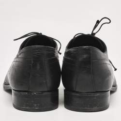 Louis Vuitton Black Damier Embossed Leather Lace Up Oxfords Size 43