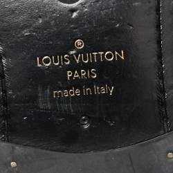 Pre Owned حذاء لوفرز لوي فيتون سانتياغو جلد دامييه منقوش أسود مقاس 41