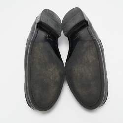 Pre Owned حذاء لوفرز لوي فيتون سانتياغو جلد دامييه منقوش أسود مقاس 41