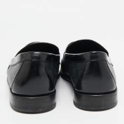 Pre Owned حذاء لوفرز لوي فيتون سانتياغو جلد دامييه منقوش أسود مقاس 41