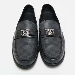 Pre Owned حذاء لوفرز لوي فيتون سانتياغو جلد دامييه منقوش أسود مقاس 41